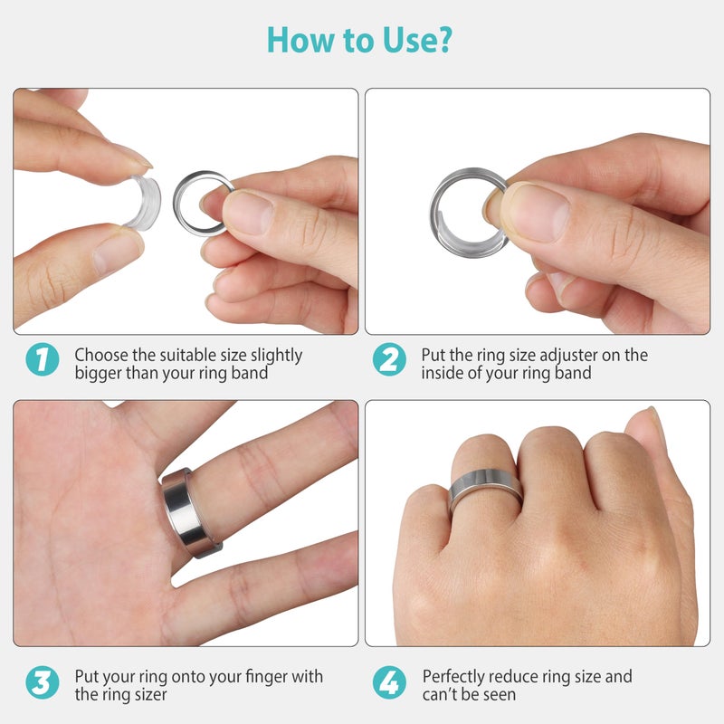 Feramox Invisible Ring Size Adjuster for Loose Rings Ring Adjuster Fit Wide Rings with Jewelry Polishing Cloth - Image 4